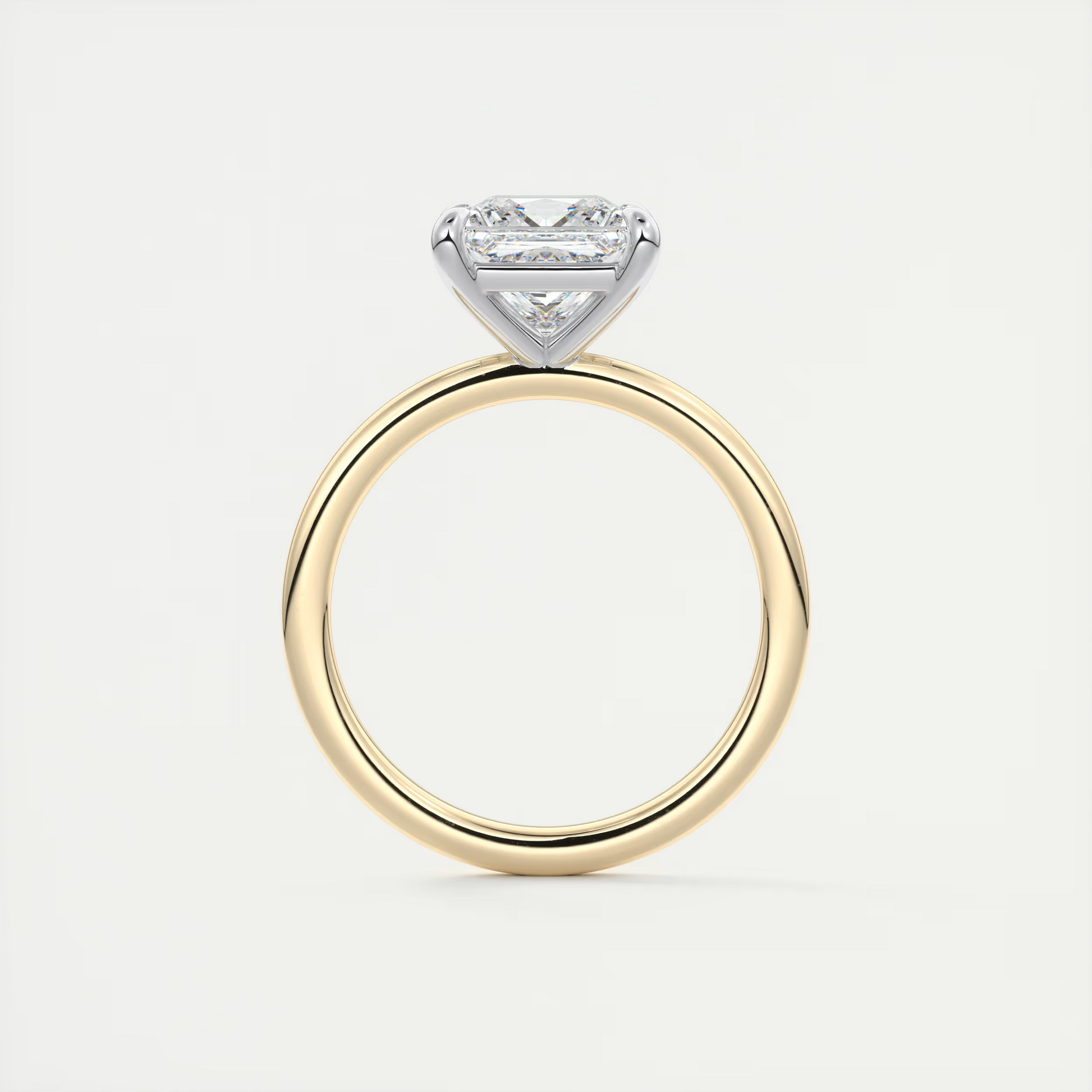 2 Carat Princess Gold Solitaire with Platinum Prongs