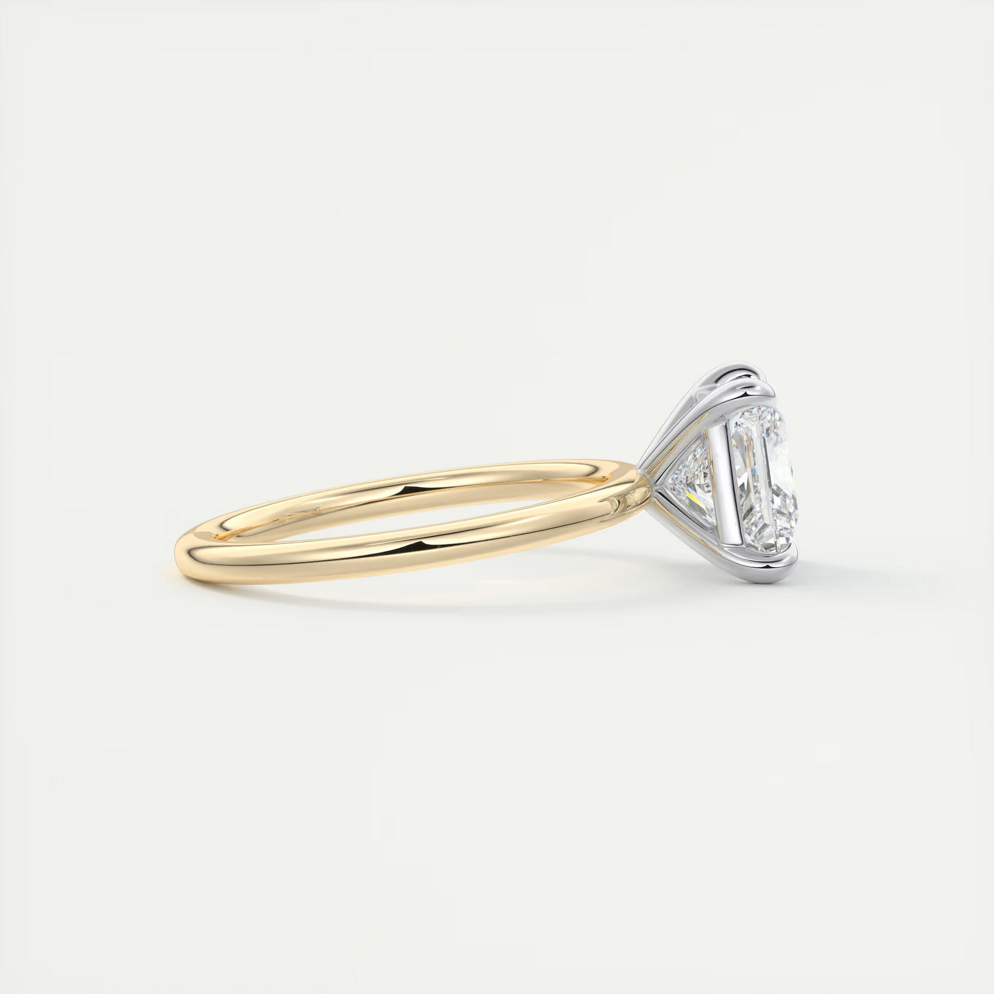 2 Carat Princess Gold Solitaire with Platinum Prongs