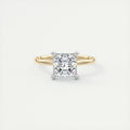 2 Carat Princess Gold Solitaire with Platinum Prongs